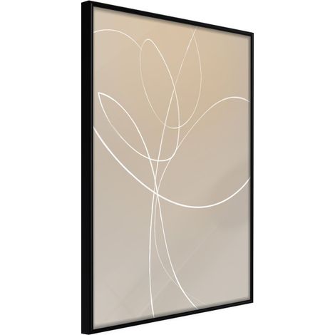 Affiche Murale Encadrée "White Tulip" 40 x 60 cm Noir