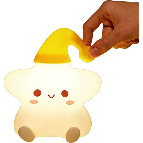 Étoiles en silicone petites lumières nocturnes pour les enfants chambre à coucher lampes d'humeur blanche (1/5)