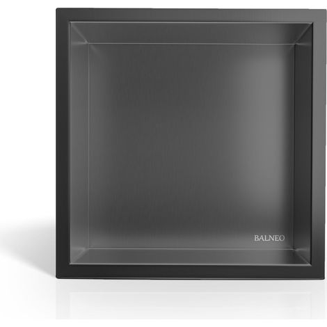 BALNEO - niche murale 30x30x7 cm gris foncé Gun Metal en acier inoxydable WALL-BOX - étagère de salle de bain (1/5)