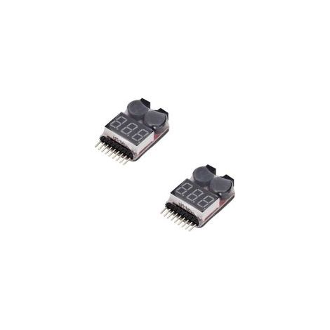 2PCS Monitor de batería RC Lipo, probador de alarma con zumbador y indicador LED para baterías Lipo LiFe LiMn Li-ion de 1-8 S (1/5)