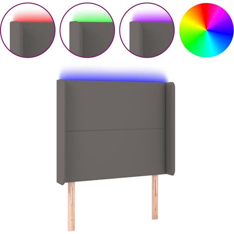 Maison Exclusive - LED Kopfteil Grau 83x16x118/128 cm Kunstleder (1/5)