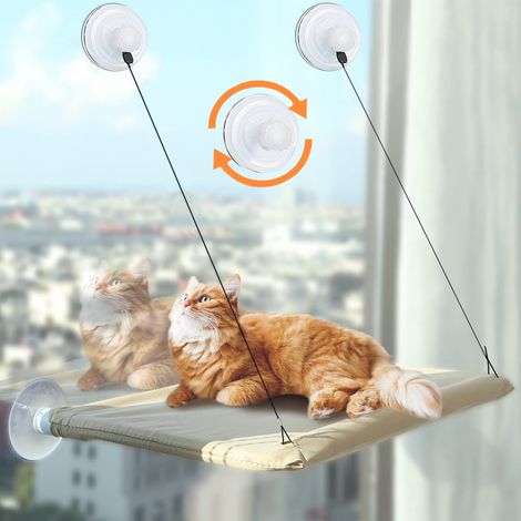 Hamac Chat pour Fenêtre - Grande Étagère Murale, Fauteuil Inclinable Jusqu'à 25 kg, Lit Super Stable pour Bronzer, 54x30CM
