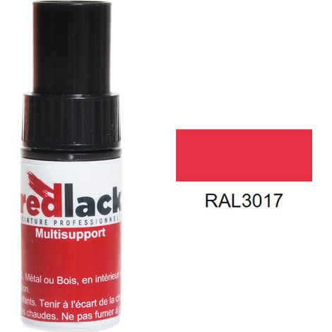 Retuschefläschchen mit Pinsel 9ml – RAL 3017 - Seidenmatt - Pink - für verschiedene Oberflächen - Redlack