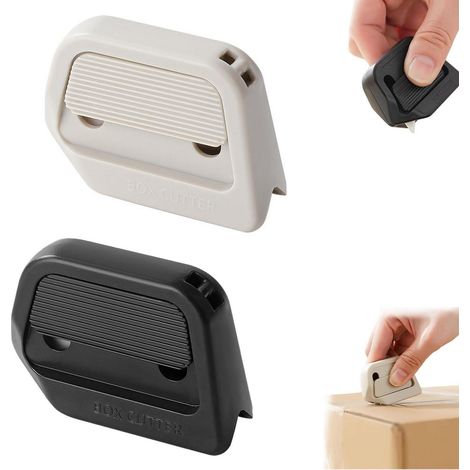 Mini Cutter avec lame en céramique, ouvre-colis avec rétraction automatique de la lame, magnétique, Khaki & Noir
