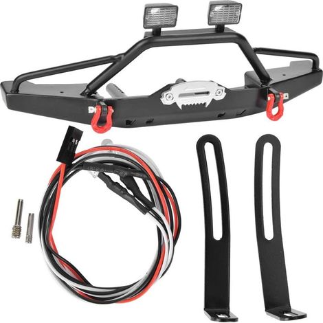 Pare-Chocs Avant en Métal de qualité Supérieure avec Lumières LED pour Accessoire de Voiture SCX10 II 90046 RC