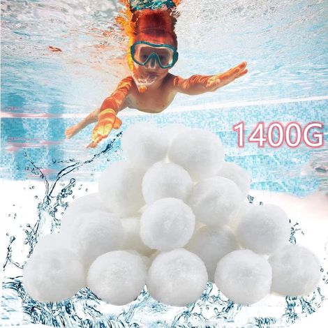 Billes filtrantes pour piscine, adaptées aux systèmes de filtration à sable. 1400 g remplacent 50 kg de sable. Convient aux filtres de piscine, systèmes de filtration et accessoires.
