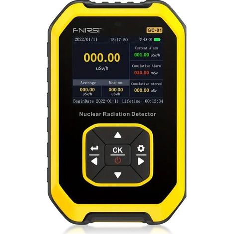 Contador Geiger LCD portátil: detección de rayos X, gamma y beta alarma sonora, visual y por vibración batería de litio recargable de 1200 mAh. (1/5)