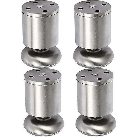Quatre pieds de meuble de cuisine ronds en acier inoxydable, Healwe 50 x 60 mm (1/5)