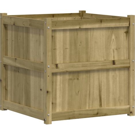 Vaso per fioriera aiuola rialzata piante fiori terrazza giardino esterno 70 x 70 x 70 cm legno di pino impregnato marrone 020038559