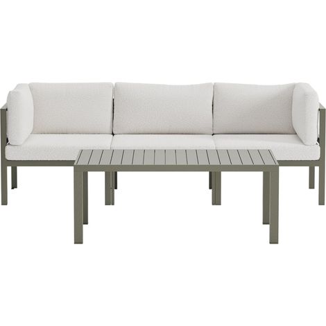 Copacabana Garten Lounge 3-Sitzer-Sofa und Couchtisch braun. (1/3)