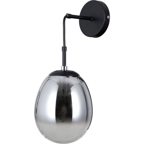 Lampada da parete meolo 1 E14 nera MAT italux WL-40825-1-BK (1/2)