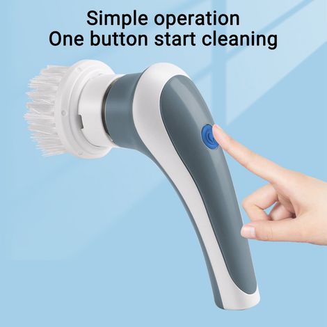 Brosse Electrique - 3 Têtes Interchangeables - Rechargeable USB - Pour Joint Carrelage Salle De Bain Cuisine Baignoire - 16.5 x 10 x 6.5 cm - 280 g (1/5)