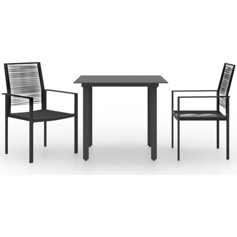 Ensemble de salle à manger de jardin meuble extérieur 3 pièces