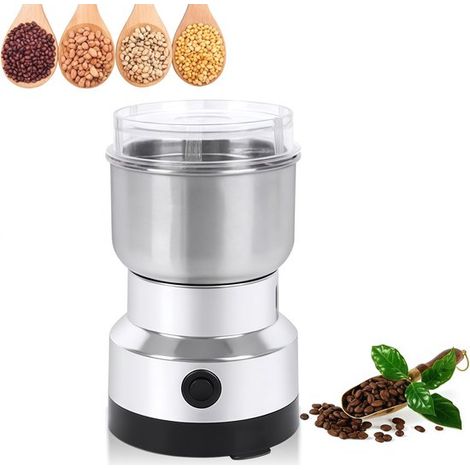Molinillo eléctrico de café, Procesador de alimentos eléctrico, Motor de 200 W, Cuchillas de acero inoxidable, Fácil de limpiar, Frutos secos (1/5)