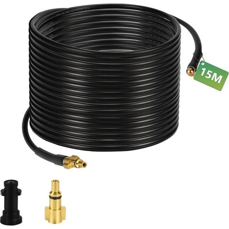 Tuyau de nettoyage de canalisations Jopassy pour nettoyeurs haute pression 180 bars - kit de tuyau de nettoyage avec adaptateur compatible avec Kärcher K2-K7 15 m (1/3)