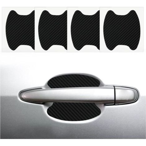 Protection Poignee Porte Voiture, 16Pcs Autocollants Extérieurs de Voiture, Covering Carbone Film Covering Voiture, Covering Noir (1/4)
