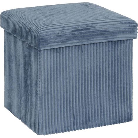 Pouf coffre pliable "Arum" velours côtelé Atmosphera