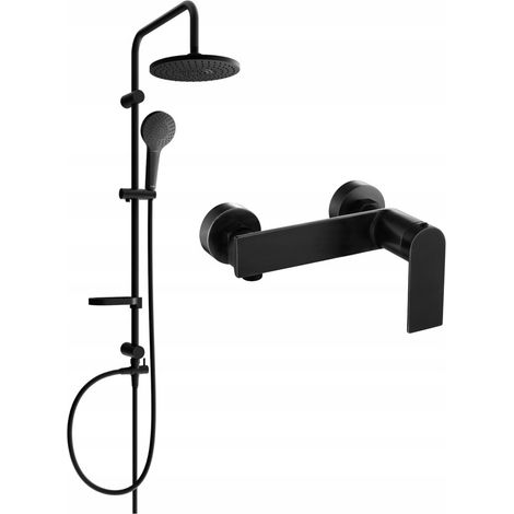 Mexen Erik ensemble de douche en saillie avec pomme de douche et robinet de douche Zero, noir - 71140205-70 (1/3)