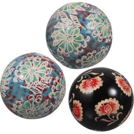3 boules de céramique flottantes exquises, de style aléatoire. (1/4)