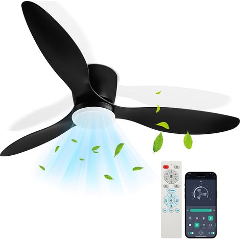 Randaco Ventilatore da Soffitto LED Dimmerabile 132 cm con Telecomando per Luci da Camera e Soggiorno