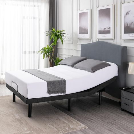 Electric Bed Base, 90 x 200 cm, Two Motors and Two USB Ports Wireless Remote Control Night Light Zero Gravity Relief Double Bed Electric Head and Foot Tilt