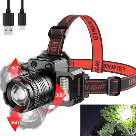 5-Mode USB Rechargeable LED Headlamp with Motion Sensor for Camping and Hiking