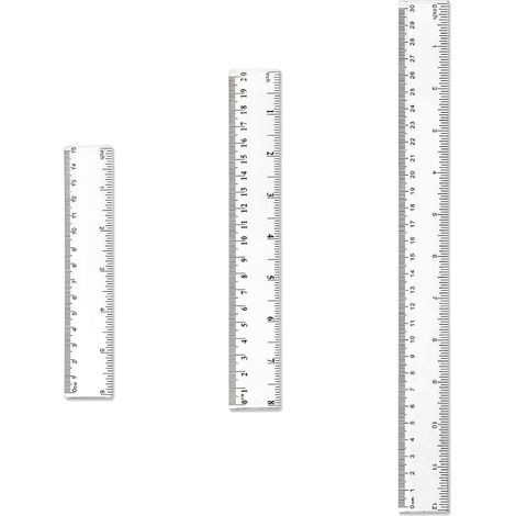 Ensemble de règle en plastique 3pcs, règle transparente règle incassable règle d'enseignement de bureau d'école d'étudiant (1/2)