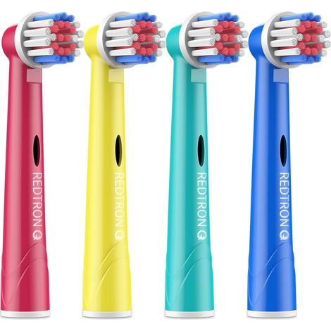 Lot de 4 têtes de brosse à dents pour enfants Oral B, têtes de brosse à dents pour un nettoyage en profondeur et précis, têtes de rechange pour brosse à dents électriques pour enfants (1/5)