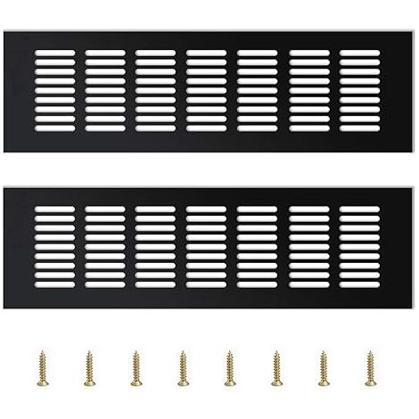 Grille D'aeration Grille D'aeration Rectangulaire Grille de Ventilation Grille de Ventilation Rectangulaire Grille D'aération Aluminium pour une Ventilation (30 cm) 2 Pièces，nior