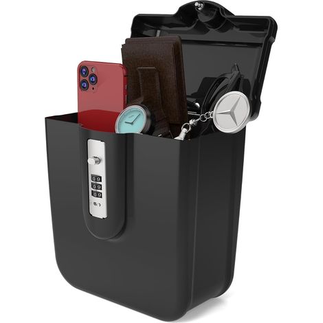 Coffre-fort pour Vacances à la Plage et Croisières Essentiels, Boîte de Verrouillage à Combinaison, Coffre Portable Petit pour Voyage, Dortoir Universitaire, Stockage Extérieur, Argent (1/5)