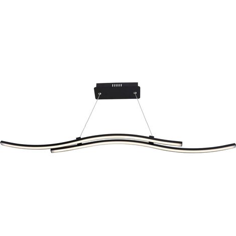 Suspension LED Design Vague en Métal et Plastique Noir Mat Réglable en Hauteur 96 cm - PANGIVO (1/5)