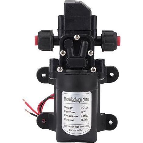 Wasserpumpe – 12 V – 116 Psi – Mikromembran – 5 l/min – 1,5 m Saughöhe – 50 m Förderhöhe – Für Camping, Wohnwagen, Boot – 1 Stück (1/5)