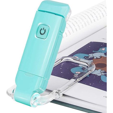 bleu-lampe De Lecture Pour Livre Lampe Liseuse Rechargeable Usb 3 Rglages De Luminosit Pour La Protection Des Yeux, Flexible Lampe Pince Pour Lire (1/5)