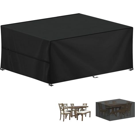 Housse Table Jardin, 420D Oxford Bâche Table de Jardin Imperméable  Bache de Protection Exterieur Salon de Jardin, Housse pour Mobilier de Jardin, Ensembles de Table et de Canapé, 230x165x80cm (1/5)