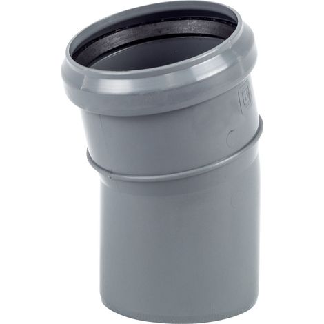 Coude sanitaire PP-HT 110/15, pour eaux usées intérieures, couleur cendre, Sur (1/4)
