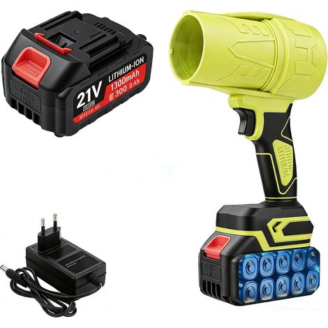 Souffleur de Turbo sans Fil Portable, 35000 TR/Min Souffleur Feuille sans Fil avec Batterie 1300mah, Turbo Fan Jet Blower pour l'extérieur, dans la Voiture, à la Maison (1/5)