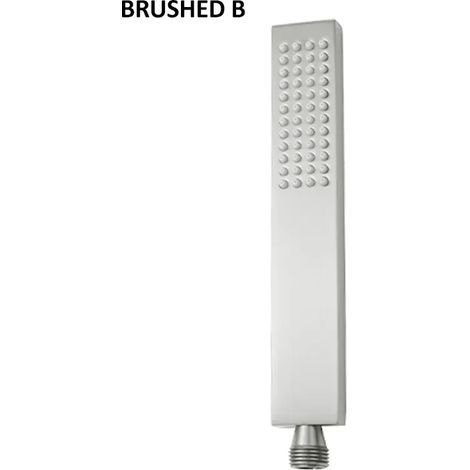 Pommeau de douche carré à main en acier inoxydable 304 brossé, étanche et finition uniforme, accessoires de salle de bain. (1/4)
