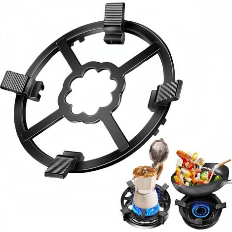 CCYKXA Wok-Stützring aus Gusseisen für Mokkakanne, 2-in-1-Gasreduzierring, Herdplattenhalterung für Woks, kleine Töpfe, Kaffeemaschinen, Gasherd-Reduzierstücke (1/5)