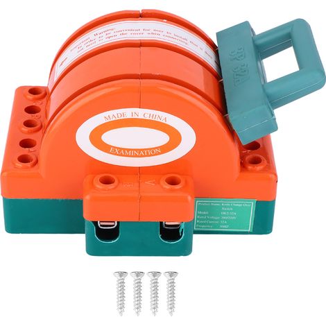 Interrupteur bipolaire 32A orange et rouge pour installations électriques (1/5)