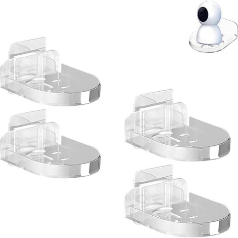 Étagères Murales Flottantes Transparentes – Lot 4 – Sans Perçage – Pour Chambre, SdB, Cuisine, Salon (1/5)