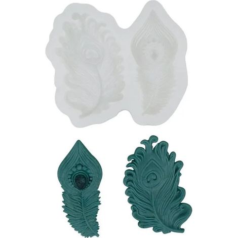 Moule en silicone queue de paon réaliste pour DIY, décoration gâteau, chocolat, pâte à modeler (1/5)