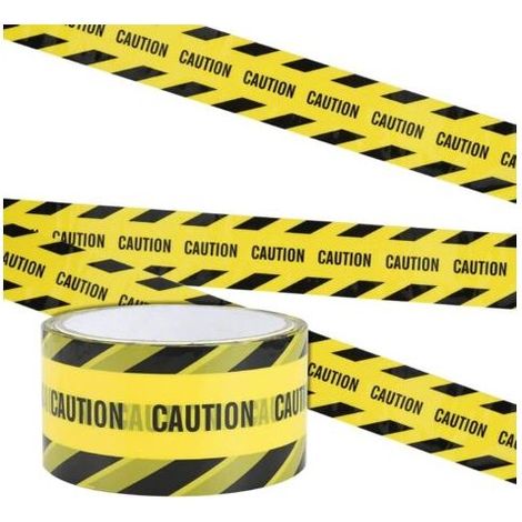 Nastro d'avvertimento, 25M DEPOSITO di Sicurezza, Nastro Adesivo, Nastro Giallo di traffico da Utilizzare al Posto di Lavoro e Zone di pericolo (Nero/Giallo) (1/5)