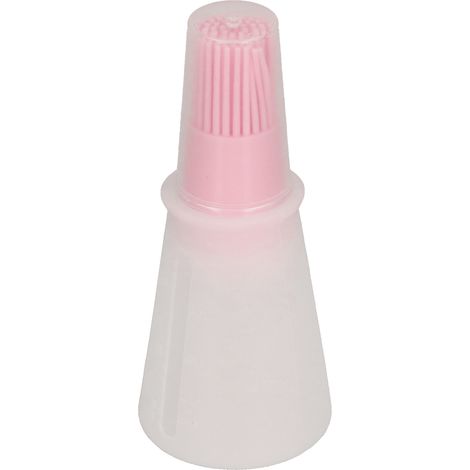 Pinceau à huile en silicone multifonctionnel pour sauces et barbecue, avec bouchon transparent, outil de cuisine rose (1/5)