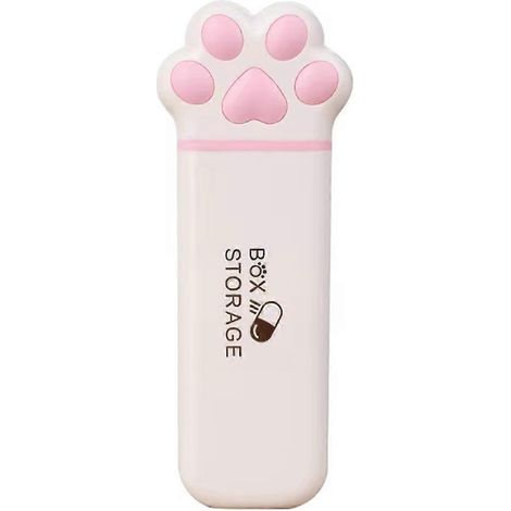 Mini-boîte chat pour médicaments, bijoux et petits objets, rose clair (1/5)