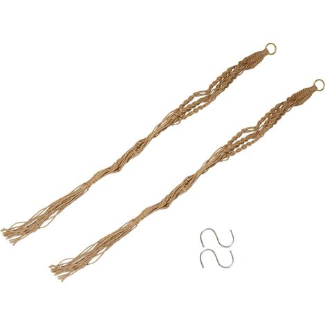 Suspension pour plantes MAGICLULU avec 2 crochets de en corde jute (1/5)