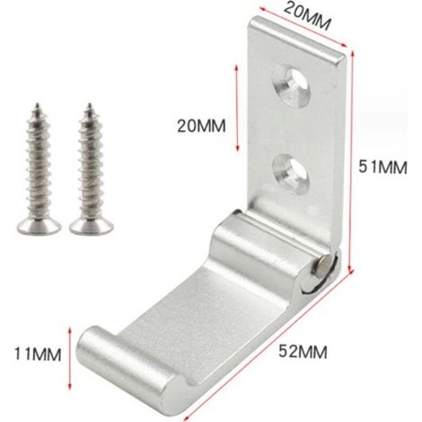 (Argent) Crochets Muraux Pliables, 4 Pièces Support Casque Mural, Crochets pour Manteaux Invisibles, Crochet Mural en Aluminium, Avec Vis, Patère (1/3)