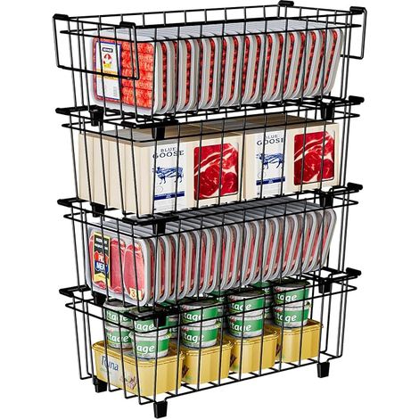 Set di cesti per congelatore con maniglia nera (36.5 x 18 x 15 cm) (1/5)