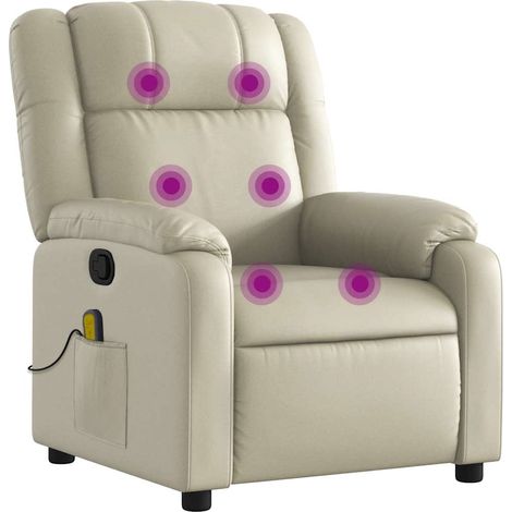 Massage-Sessel Creme Kunstleder