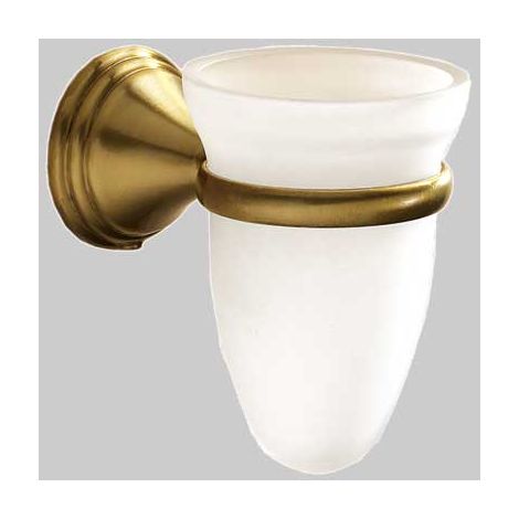 PORTABICCHIERE ROMANCE  Ottone BronzatoVetro     GEDY