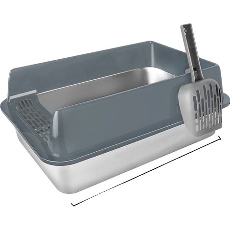 Katzentoilette, spritzwassergeschützt, leicht zu reinigen, grau (1/2)